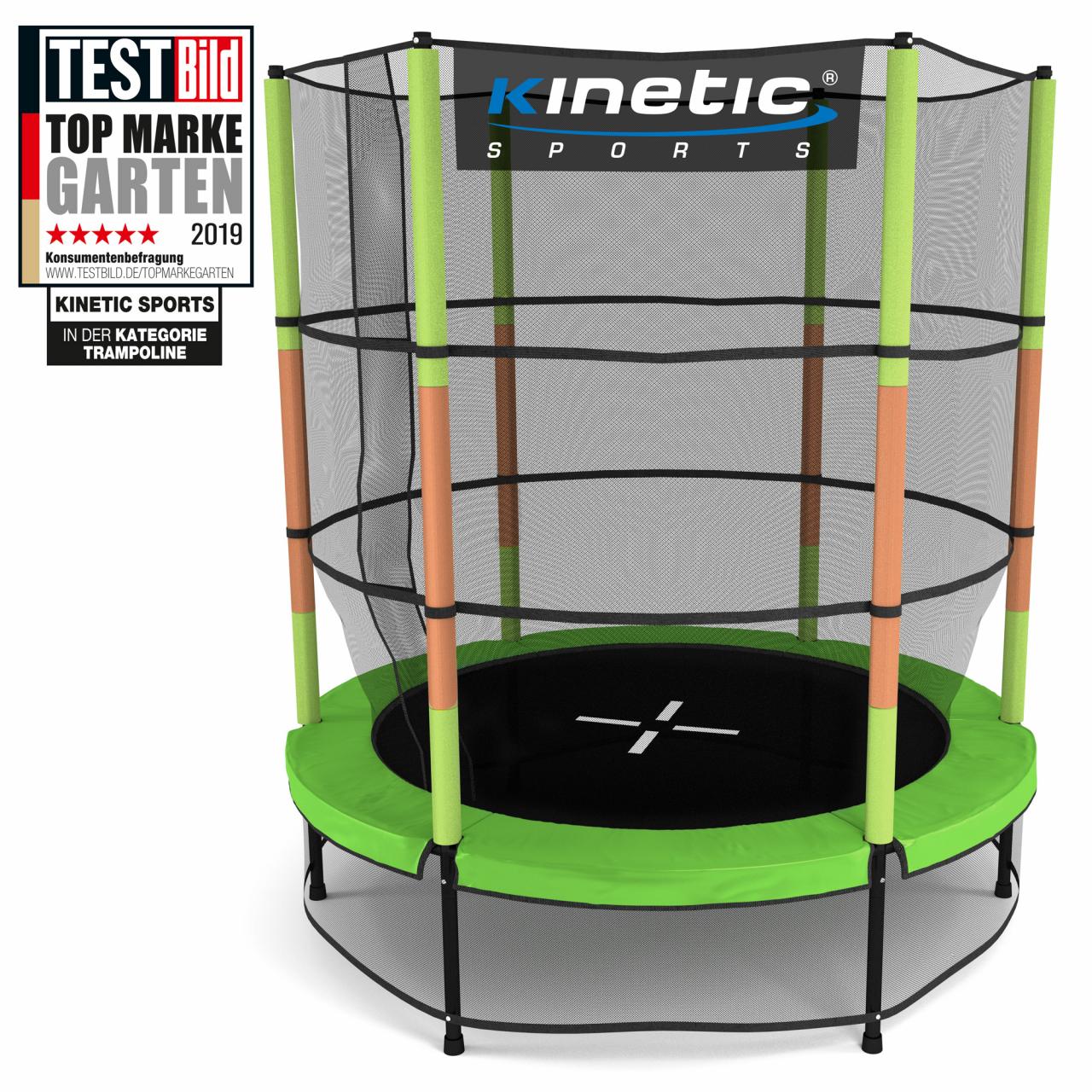 Indexbild 10 - KINETIC SPORTS Kinder Trampolin mit Sicherheitsnetz Indoor Jumper Fun 140cm